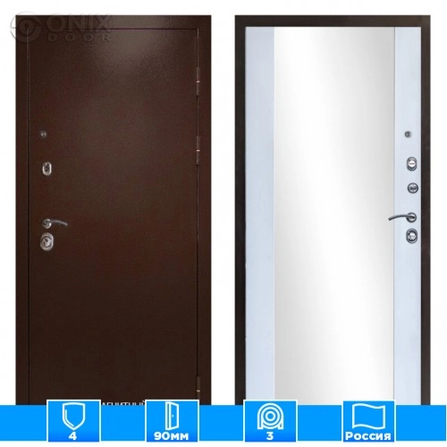 Входная дверь Престиж 125956 Зеркало белый софт