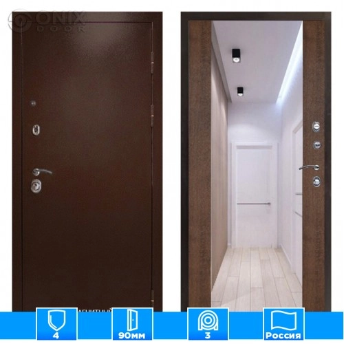 Входная дверь Престиж 125958 Зеркало дуб