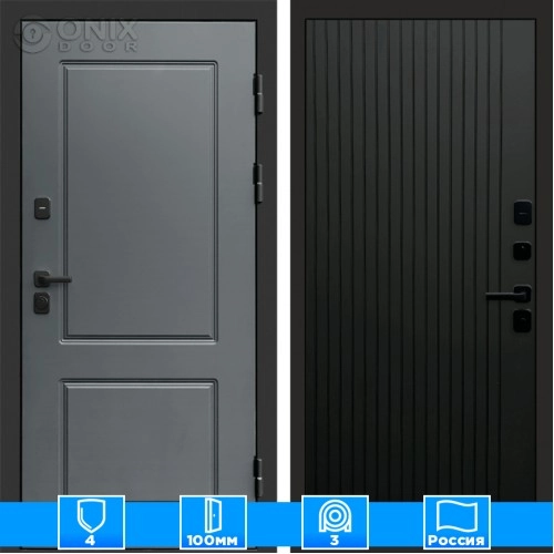 Входная дверь Престиж 125968 Flat черный кварц