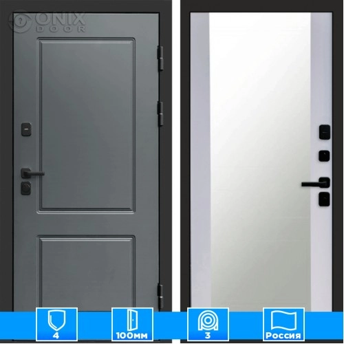 Входная дверь Престиж 126021 Зеркало белый софт