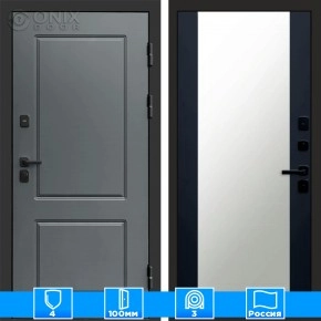 Входная дверь Престиж 126023 Зеркало черный кварц+тонировка