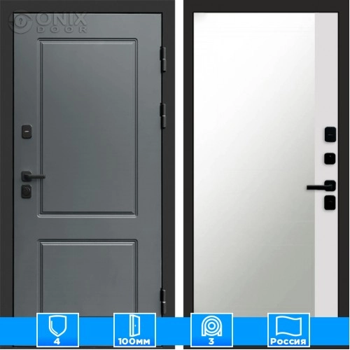 Входная дверь Престиж 126025 Зеркало фацет белый софт