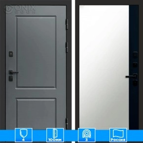 Входная дверь Престиж 126026 Зеркало фацет черный кварц