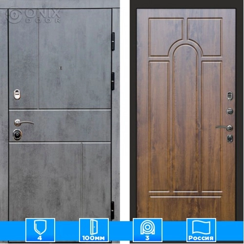 Входная дверь Престиж 126037 бетон Арка дуб