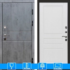 Входная дверь Престиж 126043 бетон белое дерево