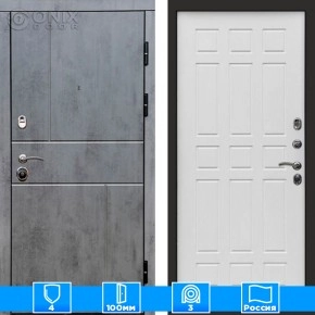 Входная дверь Престиж 126057 бетон белое дерево