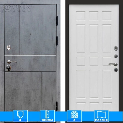 Входная дверь Престиж 126057 бетон белое дерево