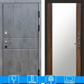 Входная дверь Престиж 126063 бетон Зеркало дуб