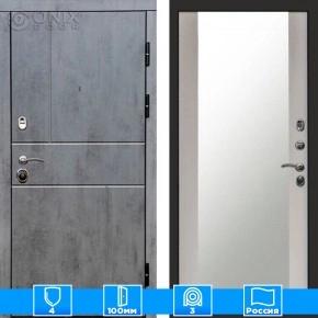 Входная дверь Престиж 126064 бетон Зеркало лиственница