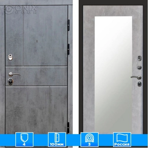 Входная дверь Престиж 126065 бетон Зеркало триумф бетон светлый