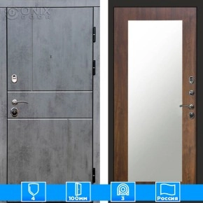 Входная дверь Престиж 126066 бетон Зеркало триумф дуб