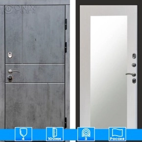 Входная дверь Престиж 126067 бетон Зеркало триумф лиственница