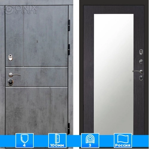 Входная дверь Престиж 126068 бетон Зеркало триумф венге