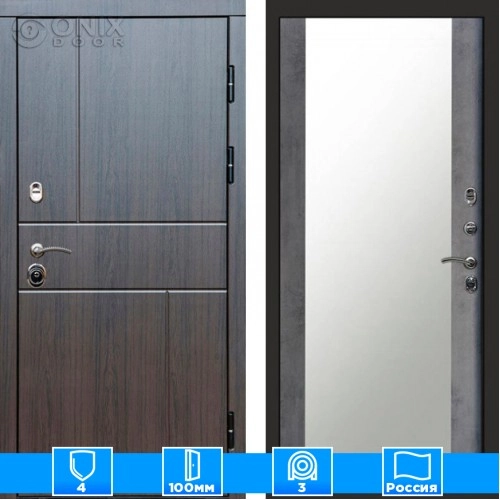 Входная дверь Престиж 126095 венге Зеркало бетон темный