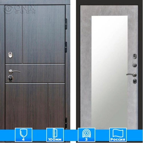 Входная дверь Престиж 126098 венге Зеркало триумф бетон светлый