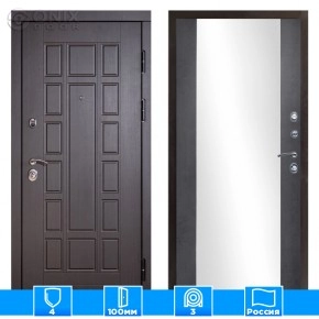 Входная дверь Престиж 126128 Зеркало бетон темный