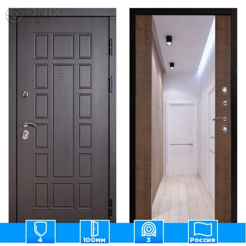 Входная дверь Престиж 126129 Зеркало дуб