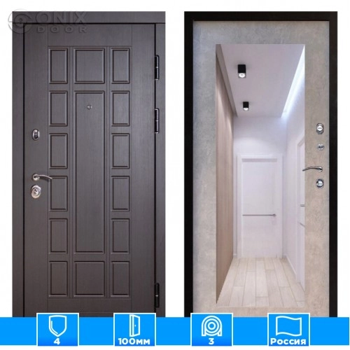 Входная дверь Престиж 126131 Зеркало триумф бетон светлый