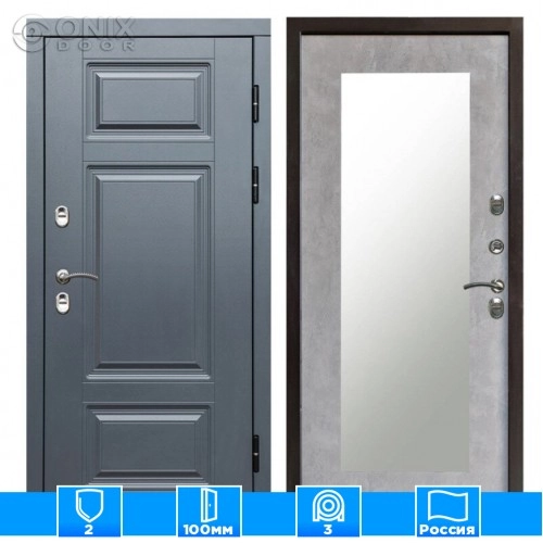 Входная дверь Престиж 126173 Зеркало триумф бетон светлый