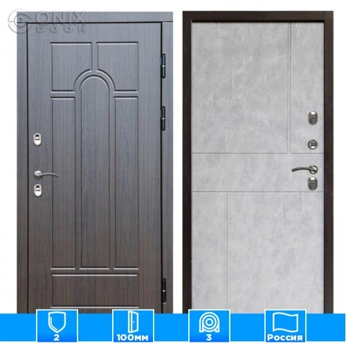 Входная дверь Престиж 126187 премиум венге бетон светлый