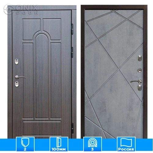 Входная дверь Престиж 126197 премиум венге бетон темный