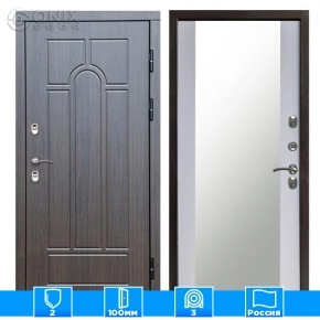 Входная дверь Престиж 126211 премиум венге Зеркало белый софт