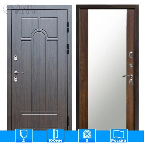 Входная дверь Престиж 126213 премиум венге Зеркало дуб