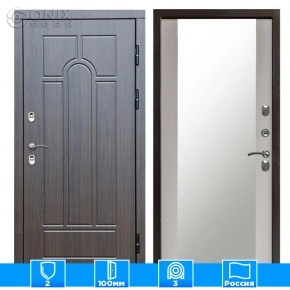 Входная дверь Престиж 126214 премиум венге Зеркало лиственница