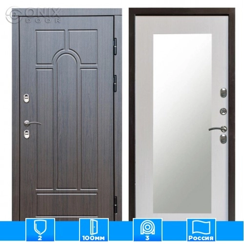 Входная дверь Престиж 126217 премиум венге Зеркало триумф лиственница