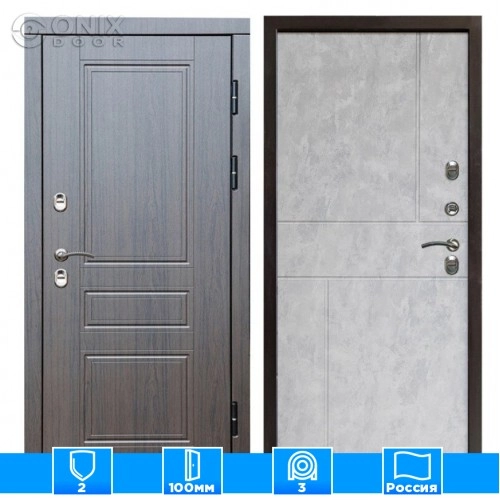 Входная дверь Престиж 126224 премиум венге бетон светлый