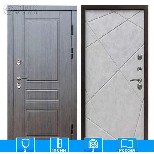 Входная дверь Престиж 126233 премиум венге Бетон светлый