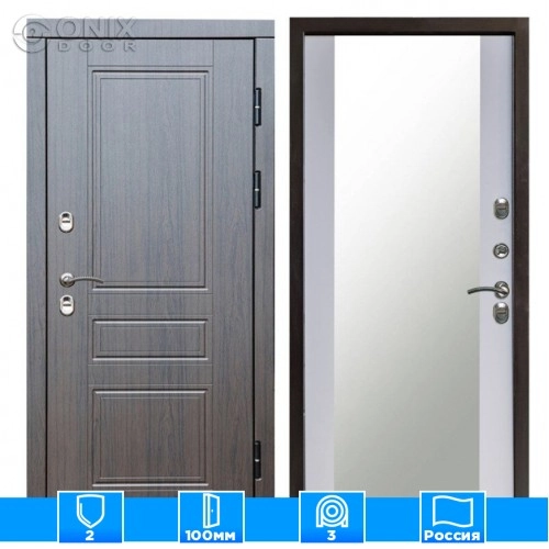 Входная дверь Престиж 126248 премиум венге Зеркало белый софт