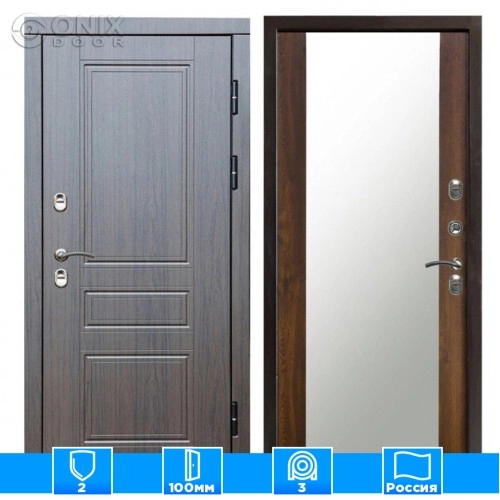 Входная дверь Престиж 126250 премиум венге Зеркало дуб