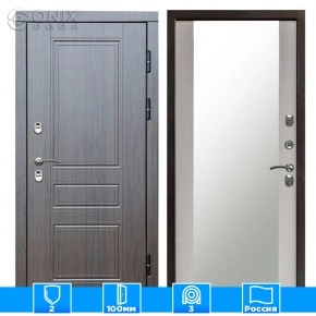 Входная дверь Престиж 126251 премиум венге Зеркало лиственница