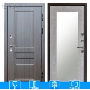 Входная дверь Престиж 126252 премиум венге Зеркало триумф бетон светлый