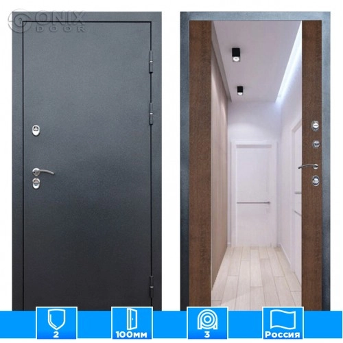 Входная дверь Престиж 126378 Зеркало дуб