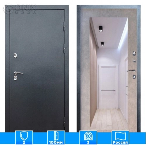 Входная дверь Престиж 126380 Зеркало триумф бетон светлый