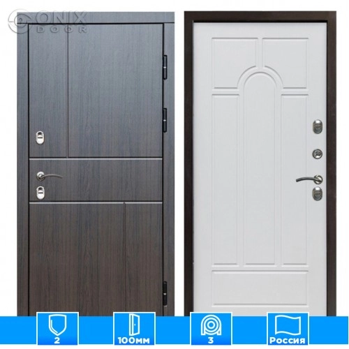 Входная дверь Престиж 126385 венге Арка белое дерево