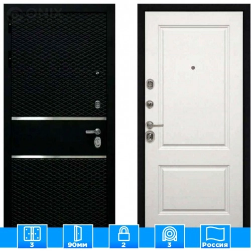 Входная дверь Мираж 121470 Белый/Черный