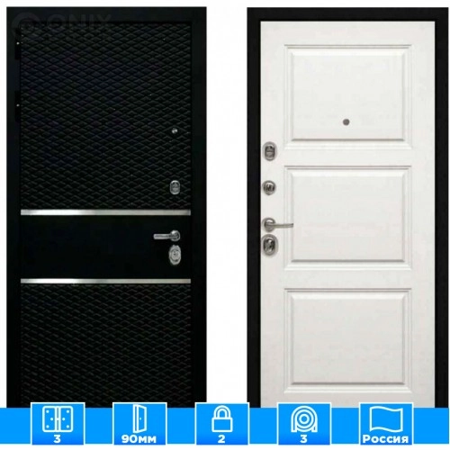 Входная дверь Мираж 121471 Белый/Черный