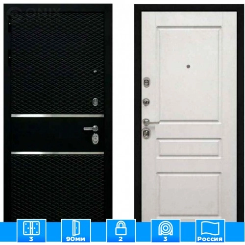 Входная дверь Мираж 121472 Белый/Черный