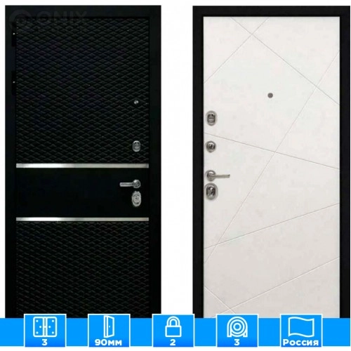 Входная дверь Мираж 121473 Белый/Черный