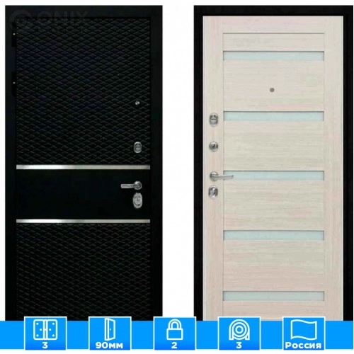 Входная дверь Мираж 121474 Светлый/Черный