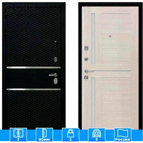 Входная дверь Мираж 121475 Светлый/Черный