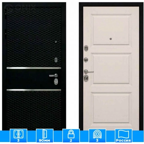 Входная дверь Мираж 121477 Светлый/Черный