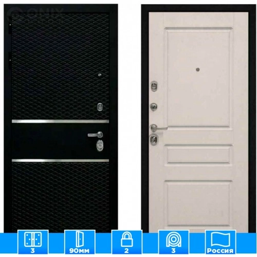 Входная дверь Мираж 121478 Светлый/Черный