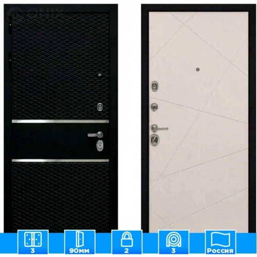 Входная дверь Мираж 121479 Светлый/Черный