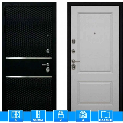 Входная дверь Мираж 121480 Серый/Черный