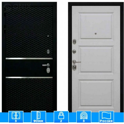 Входная дверь Мираж 121481 Серый/Черный