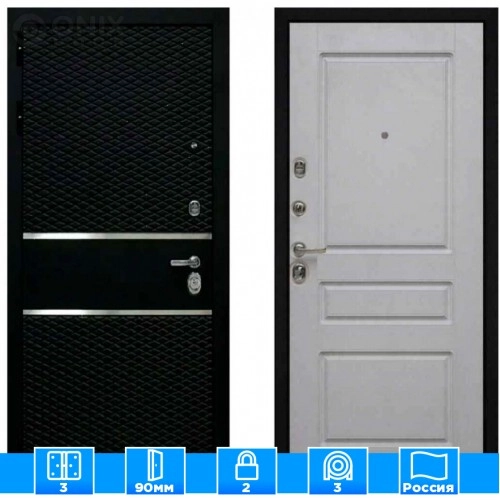 Входная дверь Мираж 121482 Серый/Черный